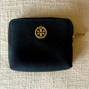 Tory Burch Black Wallet with Gold Logo